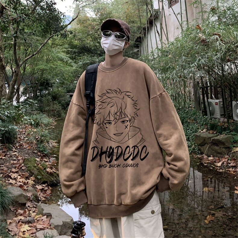DSA028-SXCTV208抖音品质水洗重磅卫衣男高品质65棉圆领卫衣,男装卫衣,电商A028