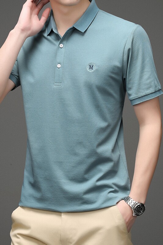 D208989男式2023年夏季新款短袖T恤青年休闲修身翻领体恤P53,男装T恤,电商B360