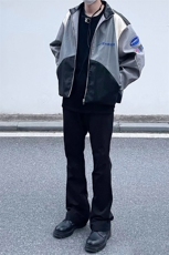纯黑色高弹修身直筒大码微喇毛边牛仔裤男K860-K866-P50，男装牛仔裤，星座205