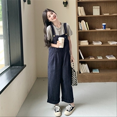 新款夏季薄款牛仔背带裤+T恤两件套2c307-8818p135k188，女装套装/套裙，2C307