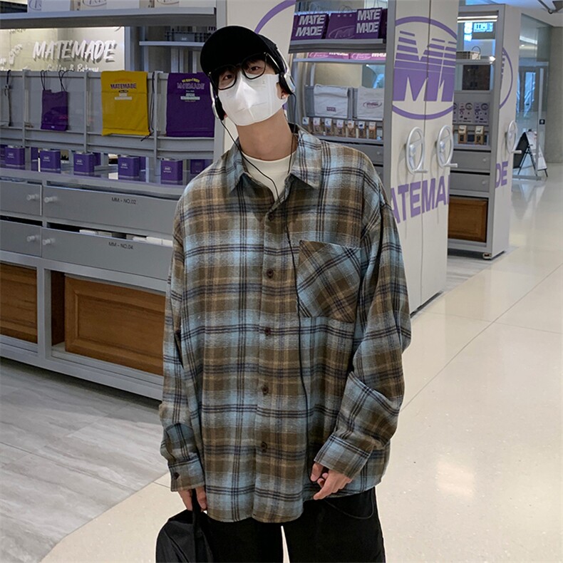 特P35无差价 新款秋季时尚潮流百搭长袖衬衫-HS2293 港风图片