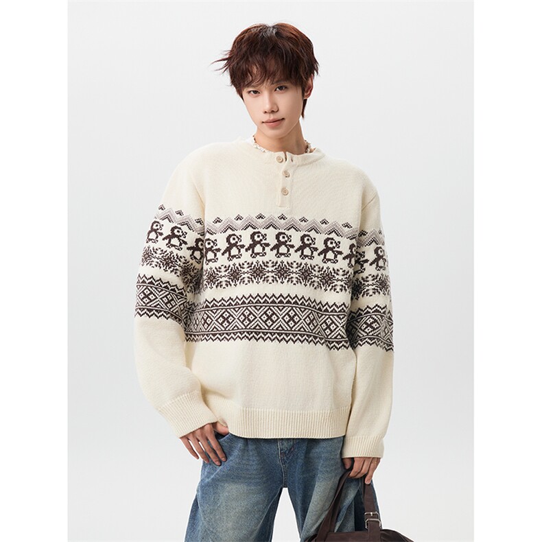 MYDD013-P60北极绒圣诞款毛衣针织衫男女款，男装针织衫/毛衣，星座712A-1