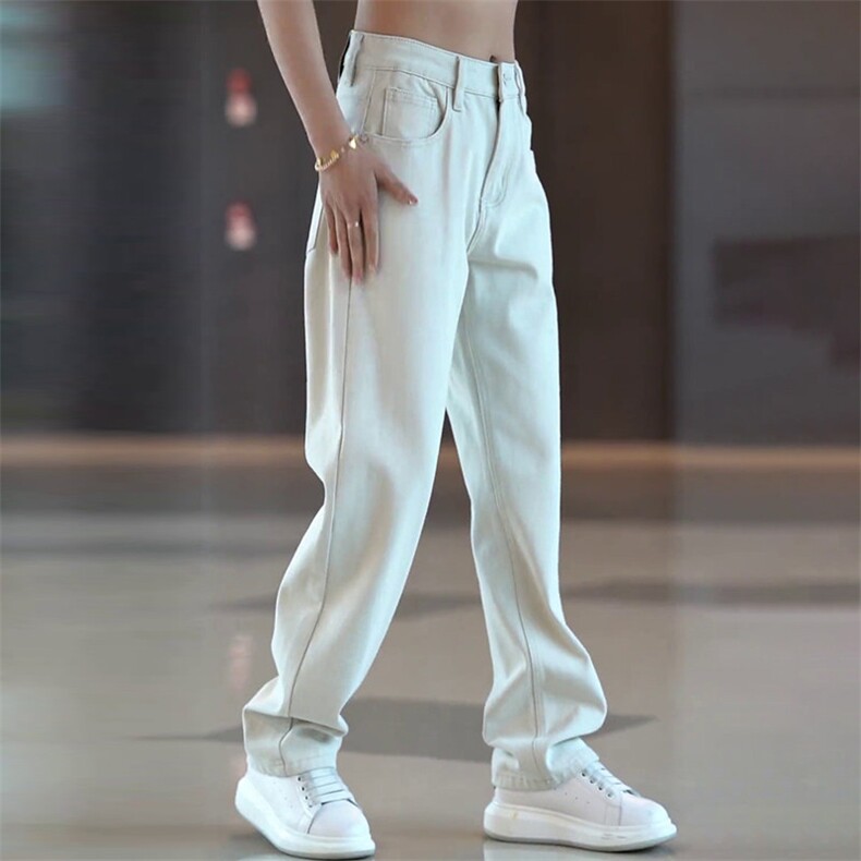 1506-1/KT12681/P50冬季拖地男裤高腰垂感显瘦直筒休闲百搭男女款图片