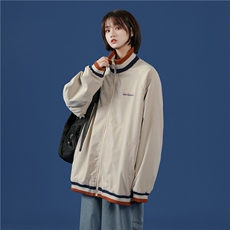 JK3012/P55中性风春装新款2021韩版潮流立领夹克宽松大码男女外套，女装短外套，电商A141