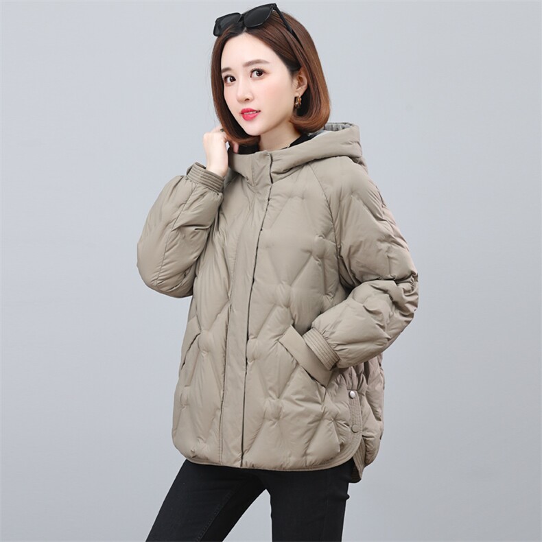 2023新款时尚宽松连帽羽绒服女短款加厚保暖外套,女装羽绒服,依恋蒂丝