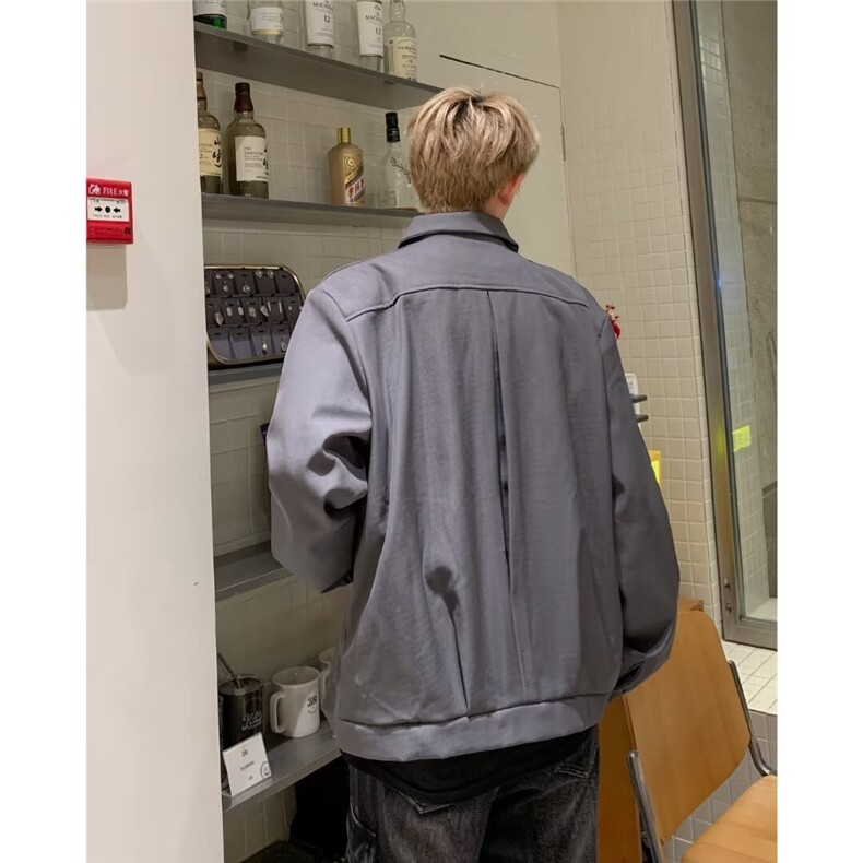 美式cleanfit哈灵顿夹克男秋季高级感痞帅正肩短款外套翻领棒球服,男装夹克,星座1116-2