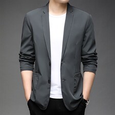 西装男士休闲两粒扣外套爸爸纯色正装单件便服上衣HPN688052-P170图片