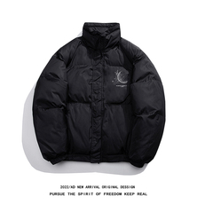 白鸭绒白底冬季潮流印花抽绳设计立领羽绒服YR212P195控258，男装羽绒服，电商A247-1