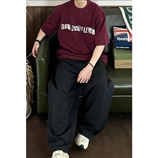 巴家重磅短袖垫肩T恤软金属立体印花宽松体恤1213-T2429-P35，男装T恤，星座1213