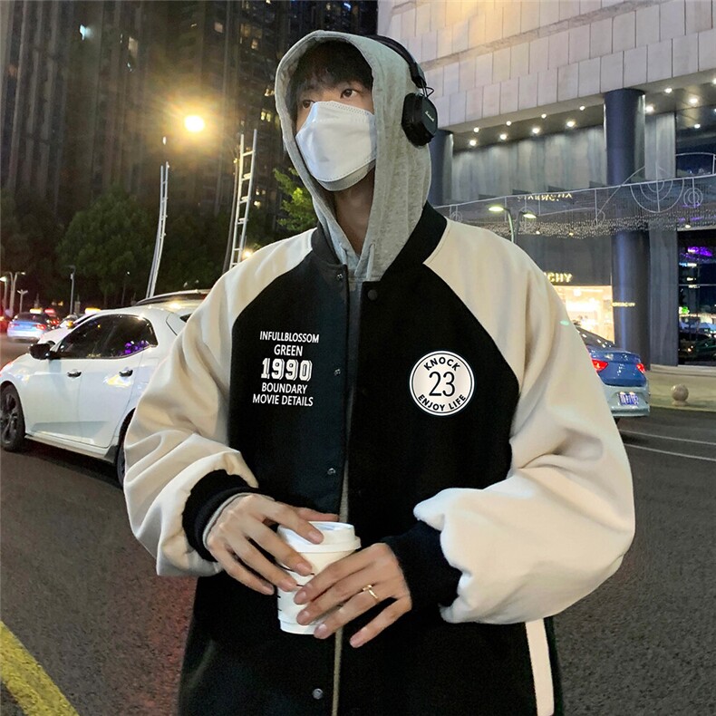港风夜景时尚拼接撞色立领棒球服夹克A247-G6820P85控138,男装夹克,电商A247