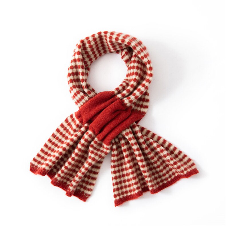 2025年秋季新款百搭女士拼色穿孔围巾，围巾，绒上羊绒