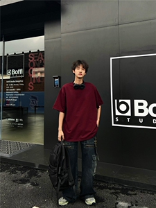 抖音得物品质! 精梳棉重磅纯色短袖t恤宽松打底衫图片