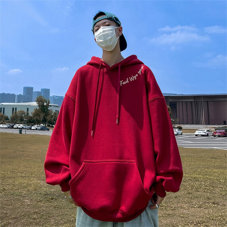 抖音得物供货可提供视频春装重磅美式宽松连帽卫衣DL2416,男装卫衣,电商A486-1