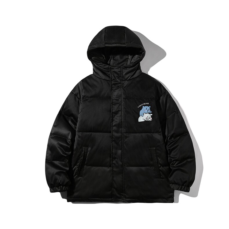 白底22冬季加绒加厚白鸭绒保暖情侣连帽羽绒服外套YR142P225控298,男装羽绒服,电商A247-1