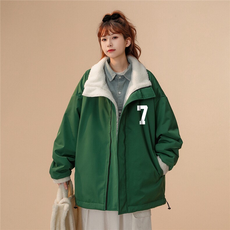 中性22冬季新品双面穿羊羔毛拼接设计立领棉衣外套MY226P135K168,男装棉衣,A247A