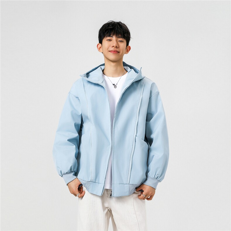 可二开拉链装饰解构大码M-5XL夹克男100%聚酯纤维JK78092P69控108图片