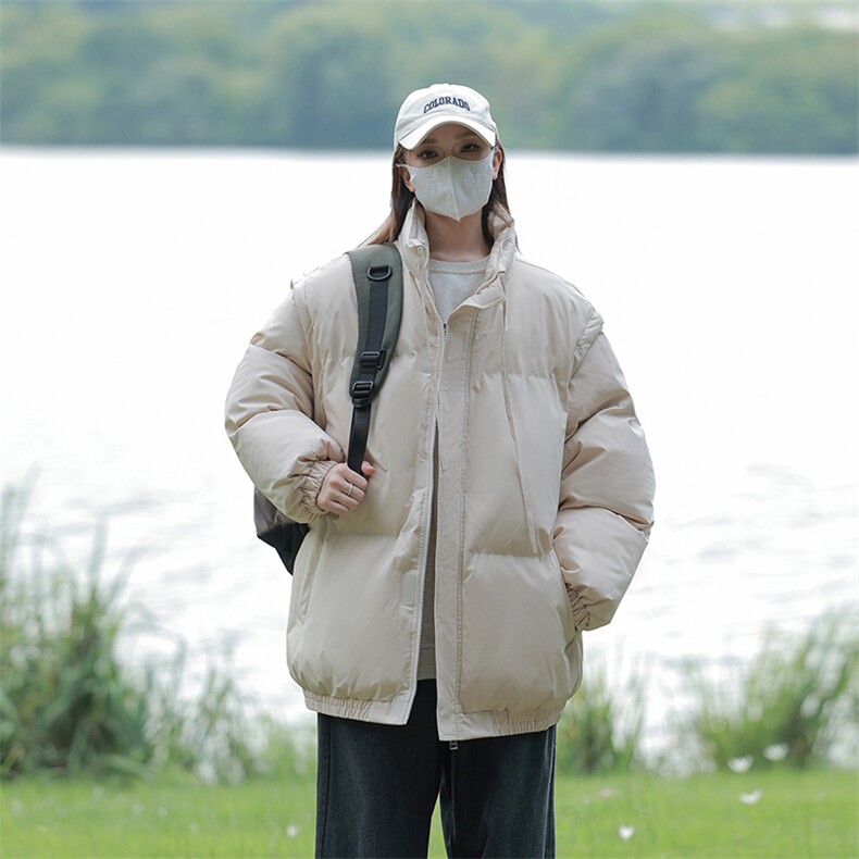 港风潮牌新款可拆卸袖子立领棉服潮流保暖棉衣M087-P105控159,男装棉衣,星座717