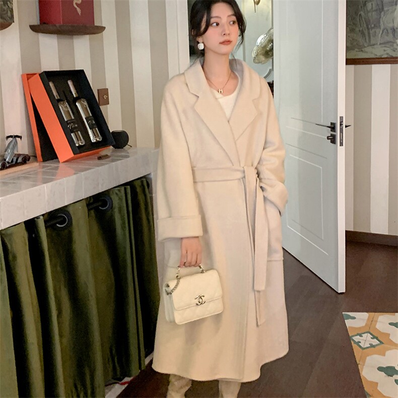 2024年秋季精致洋气新款时尚潮流羊绒大衣，女装双面呢大衣，荣图大衣