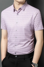 R-ZC251159夏季新款男士格子短袖衬衣百搭衬衫商务男装，男装衬衫，电商B360