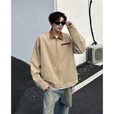 8XL-M春季水洗帆布短款夹克男生vintage美式复古工装外套JK003P98，男装夹克，电商B312