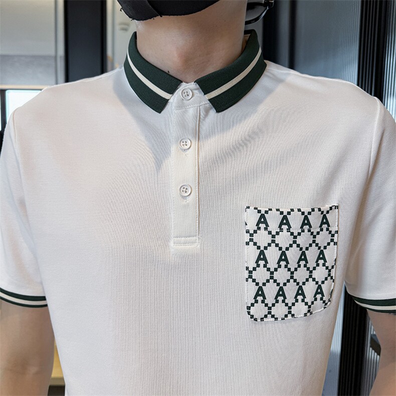 主推款2025夏季T恤翻领Polo衫新款潮流时尚翻领口袋设计T0288-P48,男装T恤,电商D342