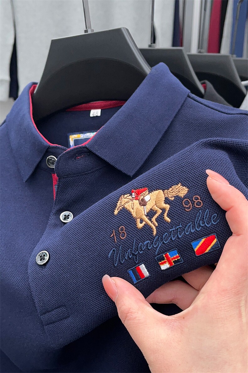 长袖t恤男2023春秋季新款翻领polo衫休闲男装秋冬款打底衫上衣服,男装T恤,电商B212（原钱塘6029）