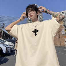 2025夏季新款抖音品质高街纯棉印花T恤短袖dcm323-特批20控38，男装T恤，星座605(原A050)