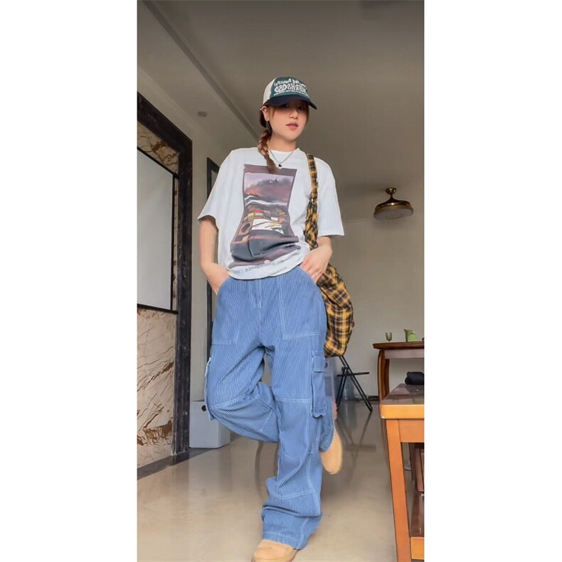 903-AK81-特P65【89】S-3XL美式条纹工装牛仔裤！6，男装牛仔裤，星座903