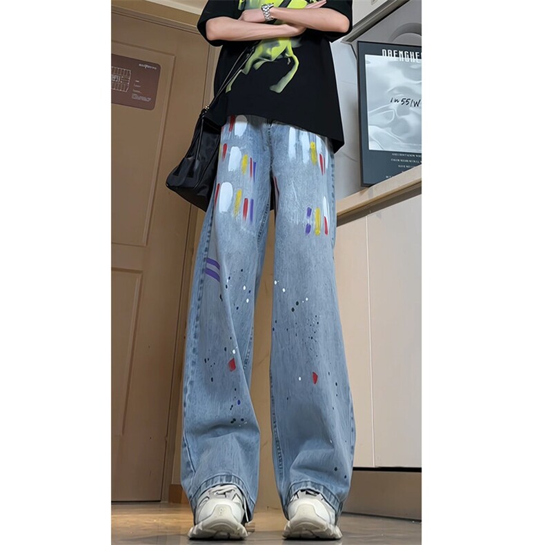 女装类目《现货主推》喷油漆个性裤子GXX19-P65控88，女装牛仔裤，电商C303A