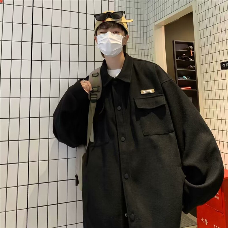 美式复古麂皮绒外套男士春秋季宽松翻领麂皮绒夹克LX114P53,男装夹克,星座1116-2