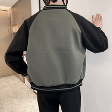 社会小伙高端呢子拼色宽松韩版外套大衣夹克男A236-JK8016-P130，男装夹克，电商A236
