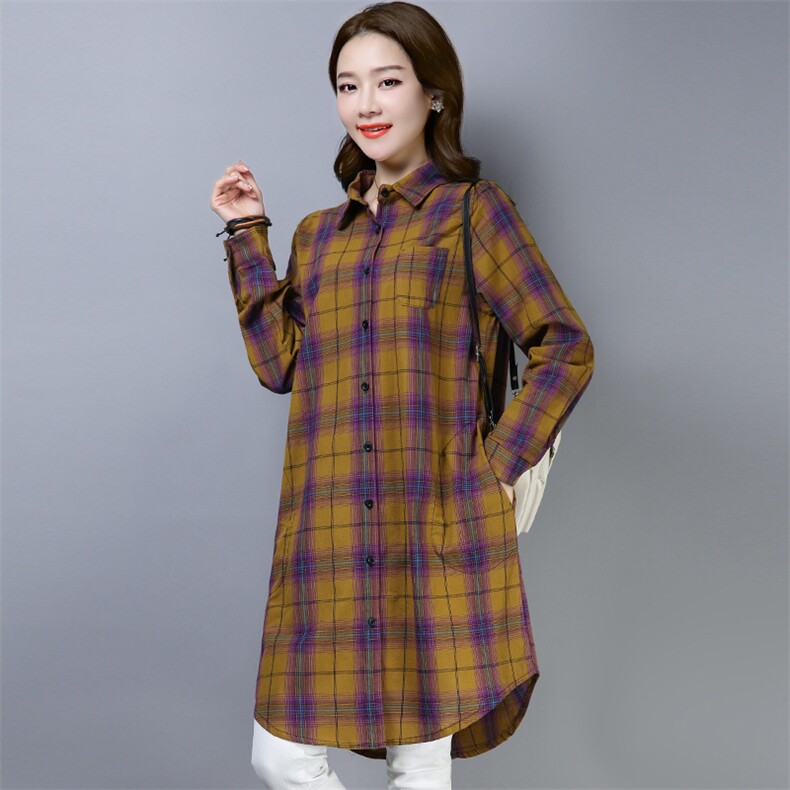 衬衫彩色格子修身显瘦时尚简约百搭2021年春季,女装衬衫,小林双子