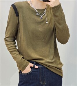 【现货]】秋季新款 韩版休闲风针织衫 T恤,女装T恤,那简