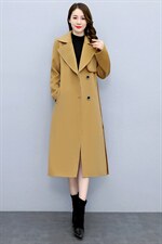 2024年冬季新款双面羊绒手工缝制气质时尚长款羊毛呢外套，女装双面呢，妙形