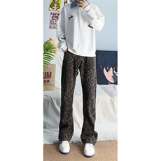 美式ins高街hiphop小众豹纹牛仔裤货号K2462特P48，男装牛仔裤，电商A063