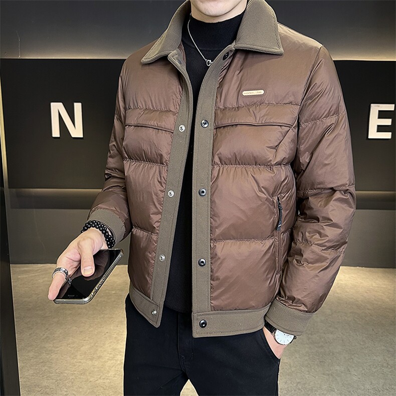 冬季棉衣男2025新款翻领拼接潮牌棉服男款C317-M8562-P145,男装棉衣,电商C317