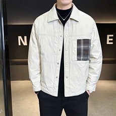 90新标2025设计款拼接翻领加厚保暖休闲羽绒服外套5883-P230，男装羽绒服，电商A413
