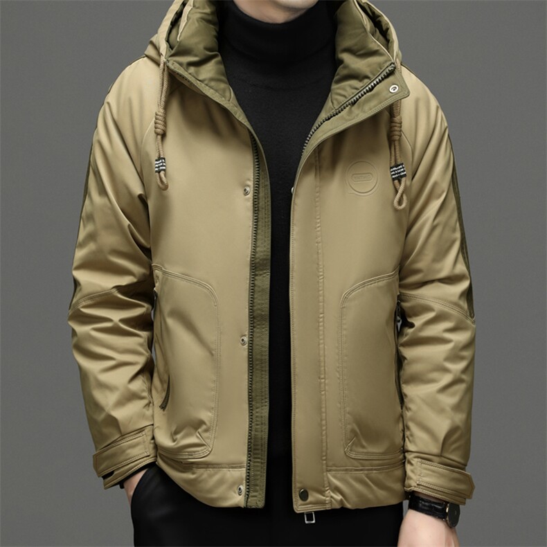 2023新款中年男士商务休闲连帽羽绒服冬季爸爸装保暖加厚外套上衣,男装羽绒服,电商B212（原钱塘6029）