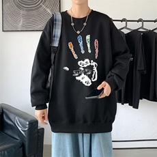 Y2460P38主推2023秋季ins潮男士潮趣印花卫衣时尚圆领宽松上衣，男装卫衣，星座510A-1