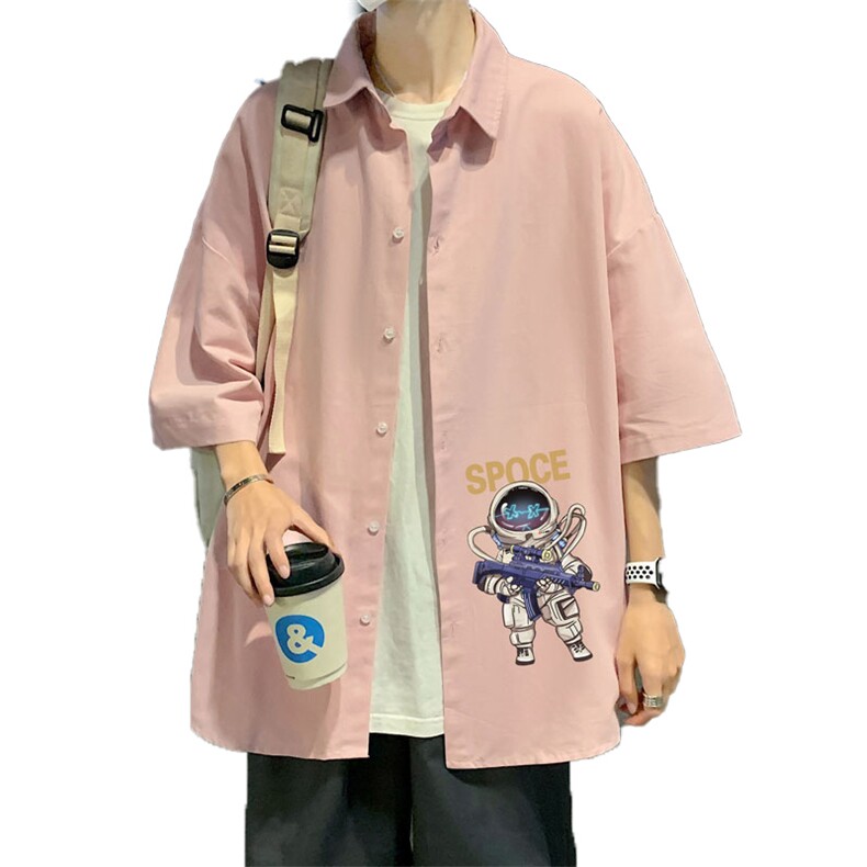 ！夏款港风冰丝衬衣男黑寸衫男白短袖衬衫男DXC285-P30,男装衬衫,电商B371