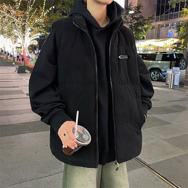 魔术贴可拆换冬季班服外套马甲棉衣服加厚送背包A168-BRM10-TP65，男装背心/马甲，电商A168