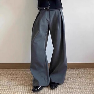 复古弯刀西裤男美式休闲宽松设计感长裤ZYA371-P52图片