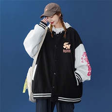 2022春季新品韩版JN印花宽松夹克情侣棒球服外套G93P65控88，男装夹克，A247A
