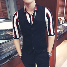 YJ001-W型男夜店理发店服务生马甲工作服少爷马甲外套大码，男装背心/马甲，星座717A