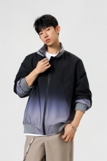 可二开渐变针织立领M-5XL大码100%聚酯纤维夹克JK78088P85控138，男装夹克，星座226-1