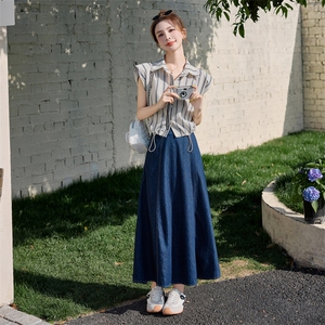 时尚休闲套装裙女2025夏穿搭洋气百搭显瘦气质减龄半身裙两件套潮图片