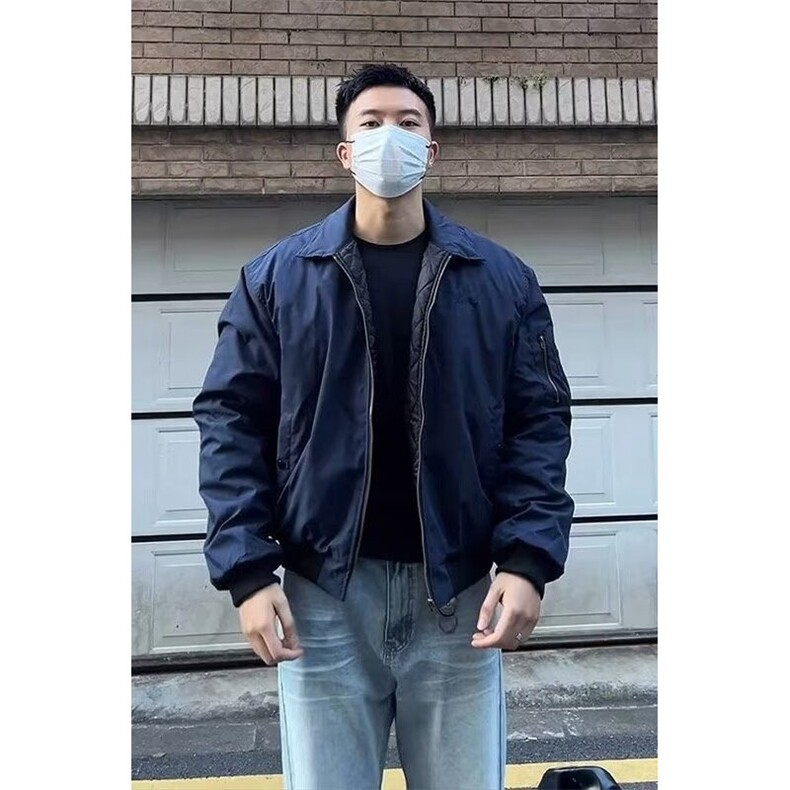 美式飞行员夹克外套男女秋冬季工装棉服棒球服WJ5055-p58 夹棉70图片