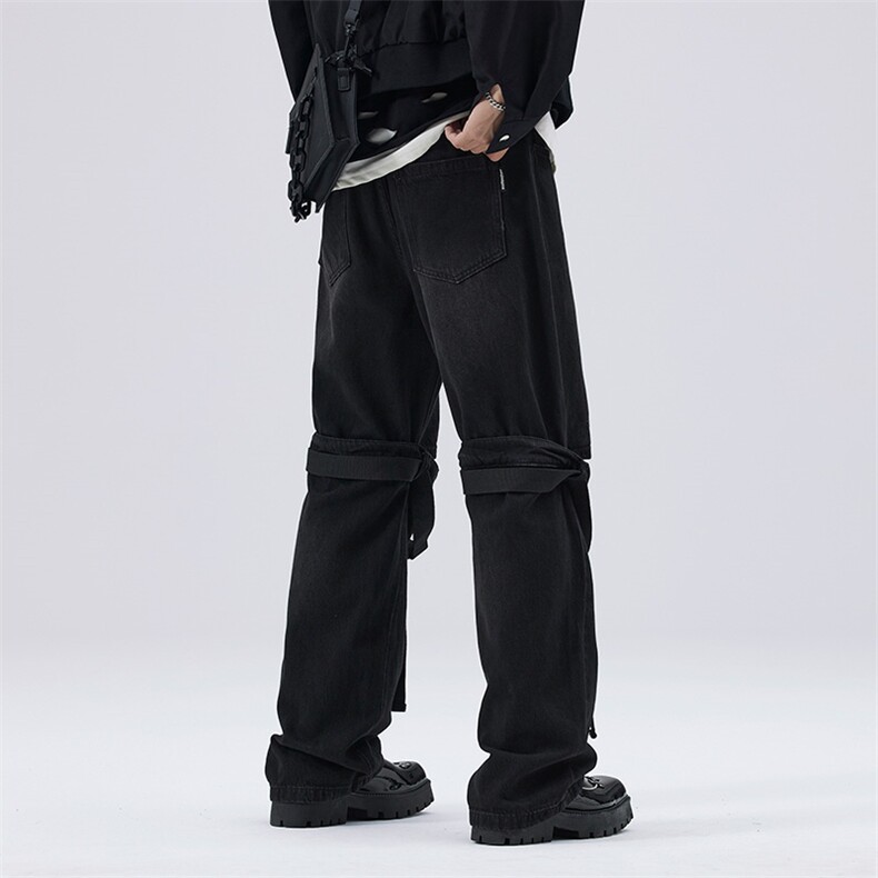2026春季款无影墙美式高街vibe黑色牛仔裤男设计感宽松潮DY81-P85,男装牛仔裤,电商A178-1