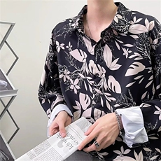 春夏季新款衬衫潮流慵懒男方领四面弹料印花衬衫C166P28，男装衬衫，星座1116-2