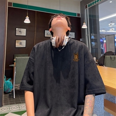 麂皮绒！重磅麂皮绒短袖t恤男JPDX204-特P19控38，男装T恤，电商B367